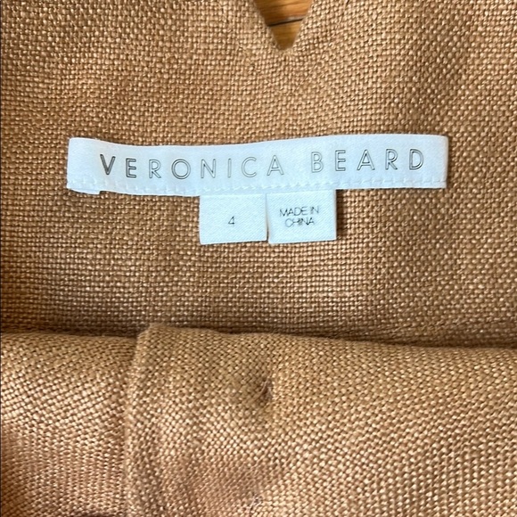 Veronica Beard Alicia High-Waisted Linen Shorts Camel Size 4 - Picture 4 of 6